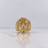 Anillo Rostro Jesús 10.55gr / T10 1/2 / Circones Blancos Oro Amarillo 18K &