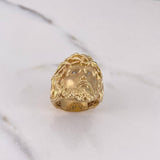Anillo Rostro Jesús 10.55gr / T10 1/2 / Circones Blancos Oro Amarillo 18K &