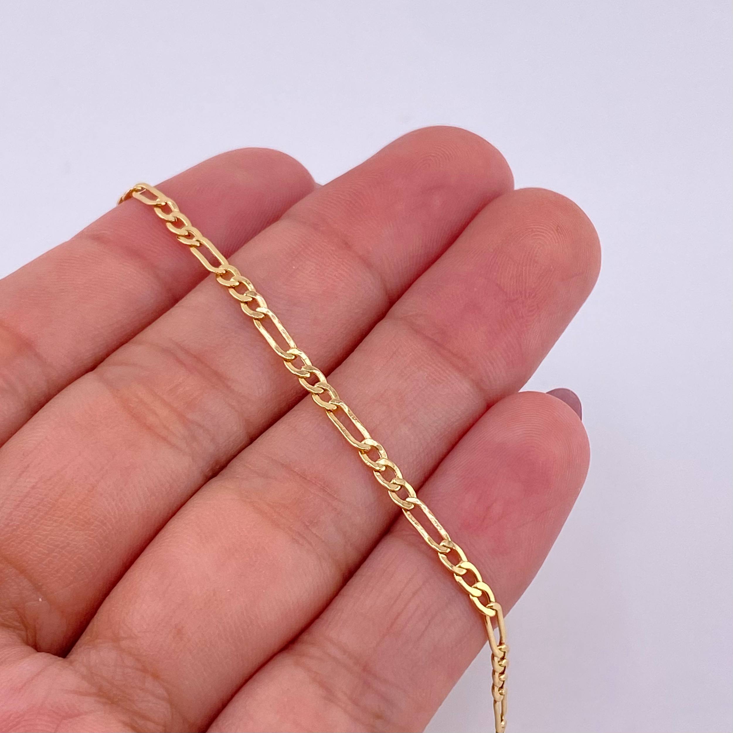 Pulso Figaro 1g / 19cm / 2.6mm Oro Amarillo 18K