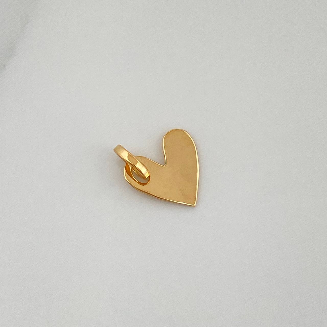 Dije Placa Corazón 0.4gr / 1.2cm / Oro Amarillo 18K %
