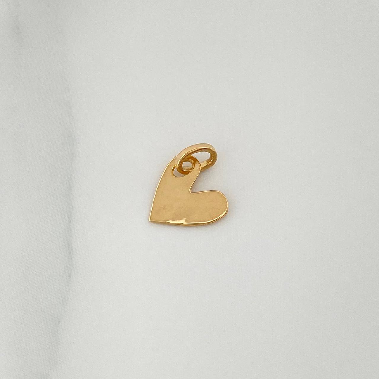 Dije Placa Corazón 0.4gr / 1.2cm / Oro Amarillo 18K %