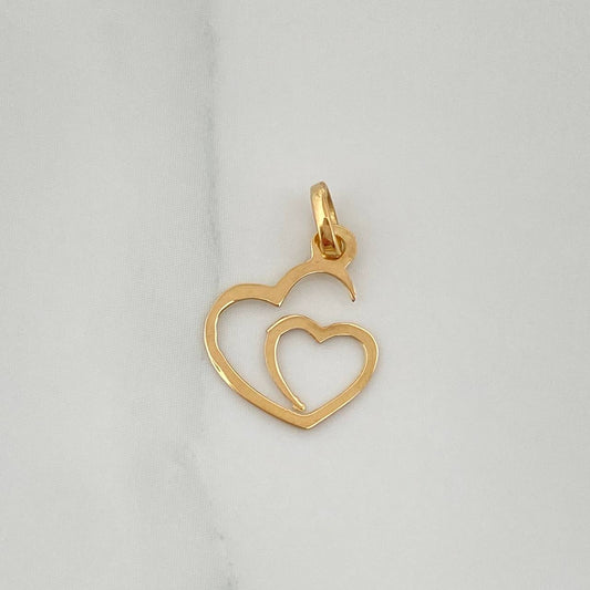 Dije Silueta Corazón Doble 0.25gr / 1.5cm / Oro Amarillo 18K %