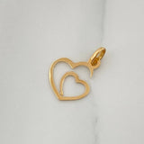 Dije Silueta Corazón Doble 0.25gr / 1.5cm / Oro Amarillo 18K %