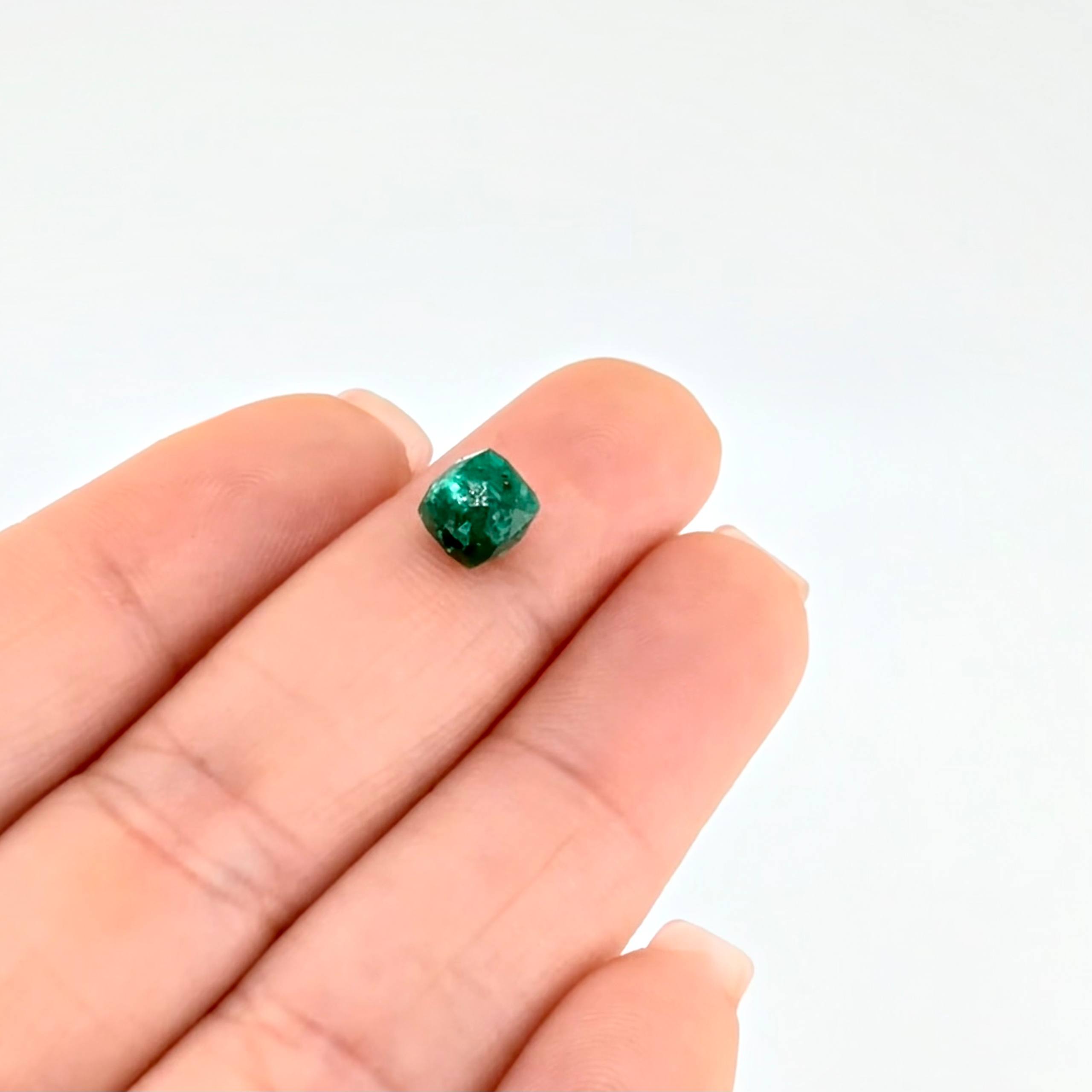 Herraje Morralla Esmeralda Cúbica 6mm Oro Amarillo 18K ©