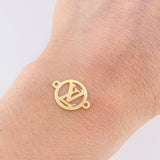 Herraje Circulo Letra 0.4 g / 1.8 cm Oro Amarillo 18K