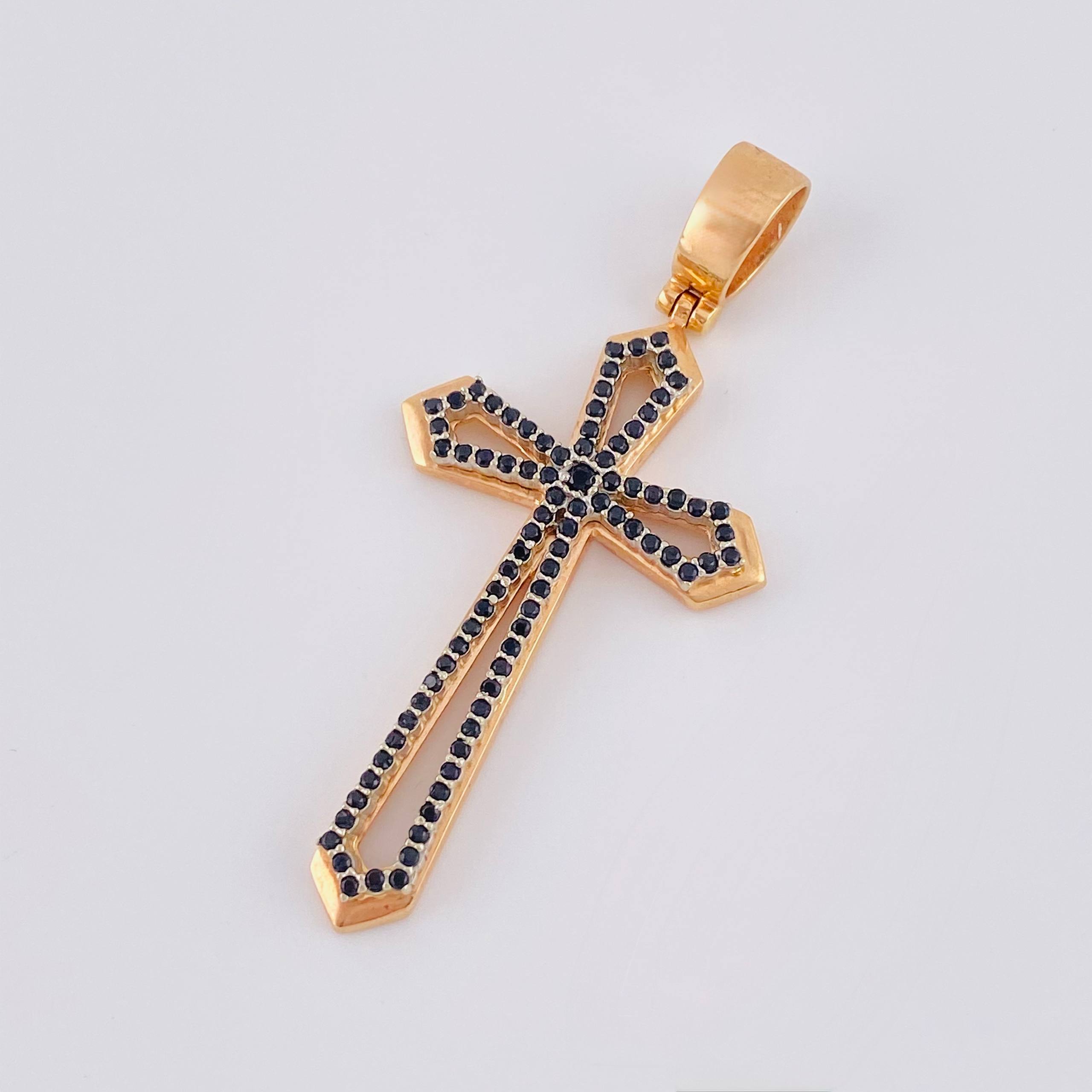 Dije Cruz Romana 10.2gr / 6cm / Oro Rosa 18K ©