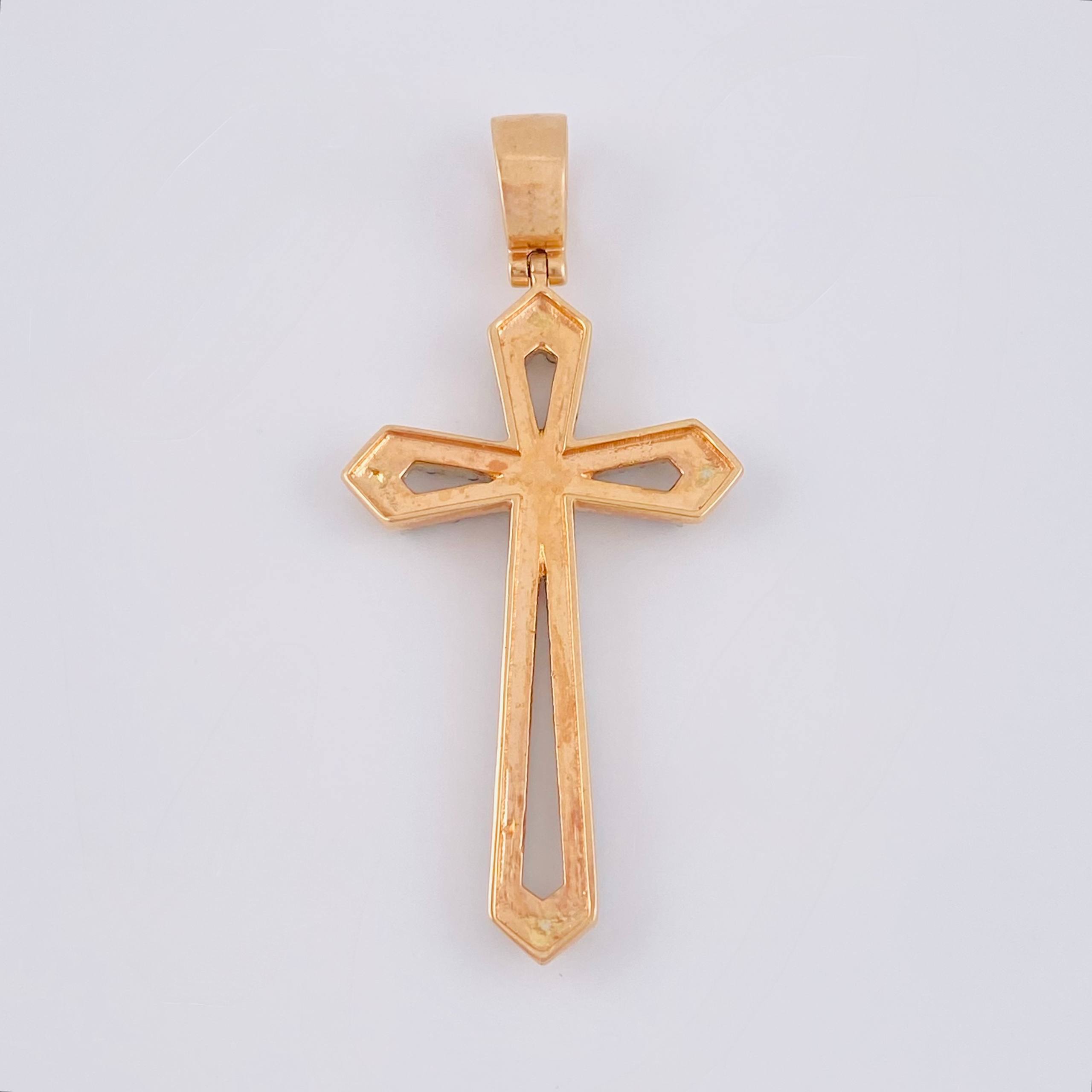 Dije Cruz Romana 10.2gr / 6cm / Oro Rosa 18K ©