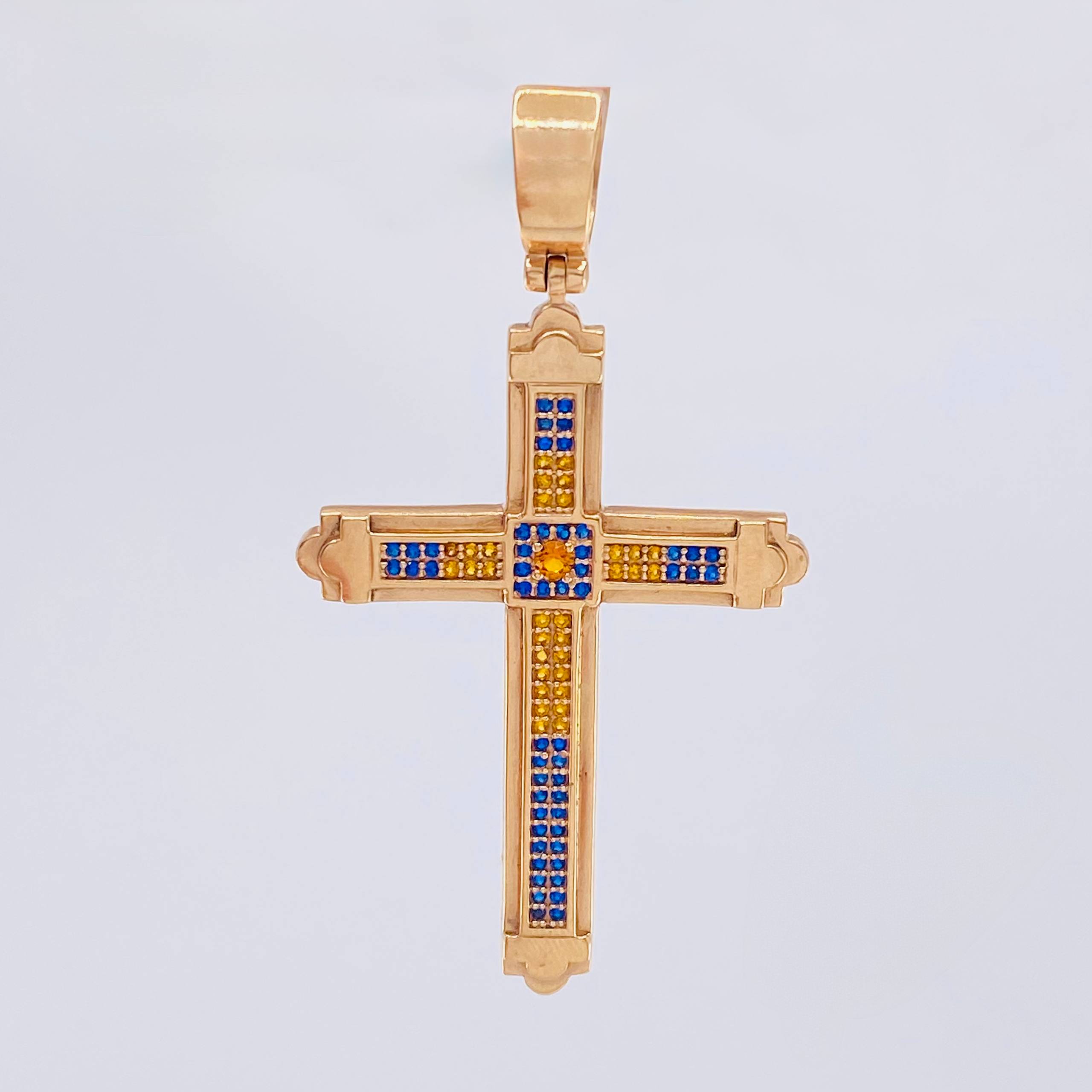 Dije Cruz Rumanic 8.25gr / 6cm / Oro Rosa 18K ©