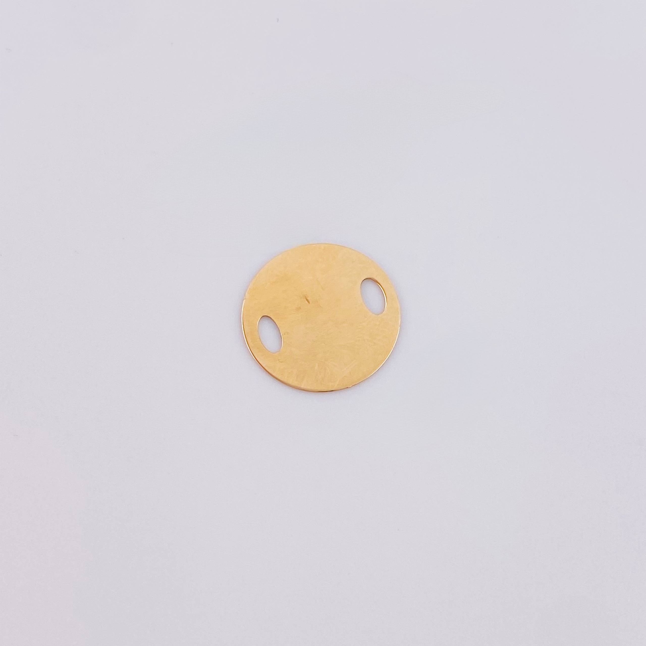 Herraje Placa Circular 0.5gr / 1.2cm / Oro Amarillo 18K