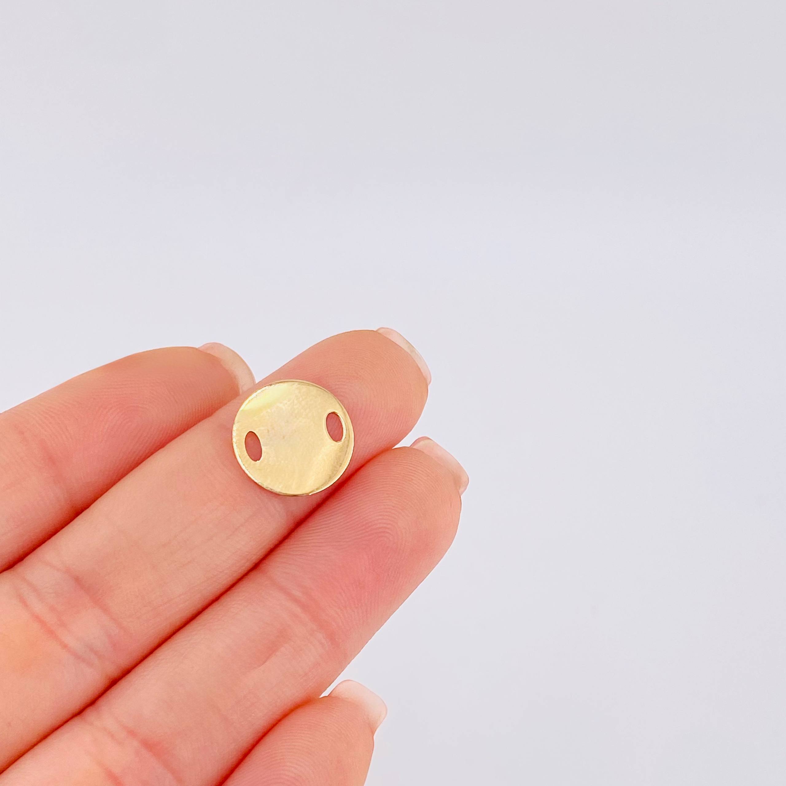 Herraje Placa Circular 0.45gr / 1.2cm / Oro Amarillo 18K