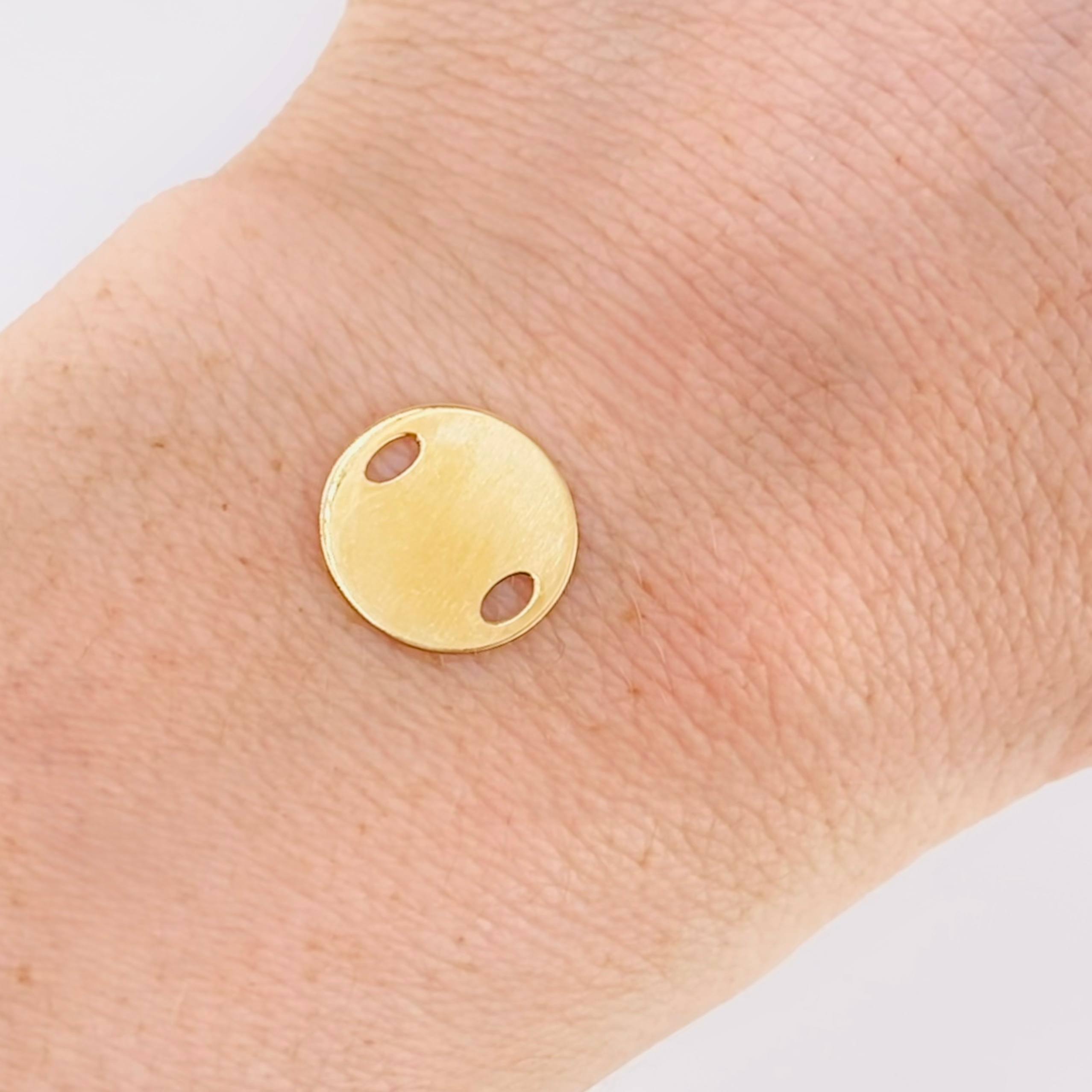 Herraje Placa Circular 0.45gr / 1.2cm / Oro Amarillo 18K