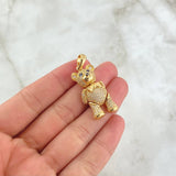 Dije Oso Articulado 8.6gr / 3.7cm / Moño - Circones Blancos Y Azules Oro Amarillo 18K *