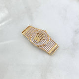 Herraje Cinturon Corona Rx 7.35gr / 3.7cm / Circones Blancos Oro Amarillo 18K *