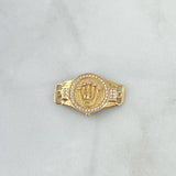 Herraje Cinturon Corona Rx 3.5gr / 2.7cm / Circones Blancos Oro Amarillo 18K *