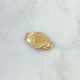 Herraje Cinturon Corona Rx 3.5gr / 2.7cm / Circones Blancos Oro Amarillo 18K *