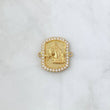Herraje Marco Caballo 6.05gr / 2.4cm / Circones Blancos  Oro Amarillo 18K *