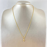 Set Cadena Lazo 0.95gr / 50cm / 1.2mm + Dije Cruz Puntas Planas 0.3gr / 1.6cm Oro Amarillo 18K (Oferta)