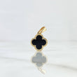 Dije Trebol VCyA 1.7gr / 1.9cm / Onix Negro Punteado Oro Amarillo 18K *