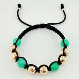 Pulsera Tejida Morallas 8Mm-3Mm Oro Rosa 18K