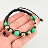 Pulsera Tejida Morallas 8Mm-3Mm Oro Rosa 18K