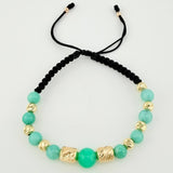 Pulsera Tejida Morrallas Cilindros 6Mm-5Mm-3Mm Dos Oros Amarillo Rosa 18K