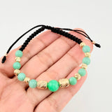 Pulsera Tejida Morrallas Cilindros 6Mm-5Mm-3Mm Dos Oros Amarillo Rosa 18K