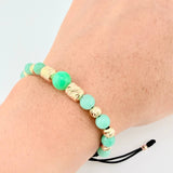 Pulsera Tejida Morrallas Cilindros 6Mm-5Mm-3Mm Dos Oros Amarillo Rosa 18K