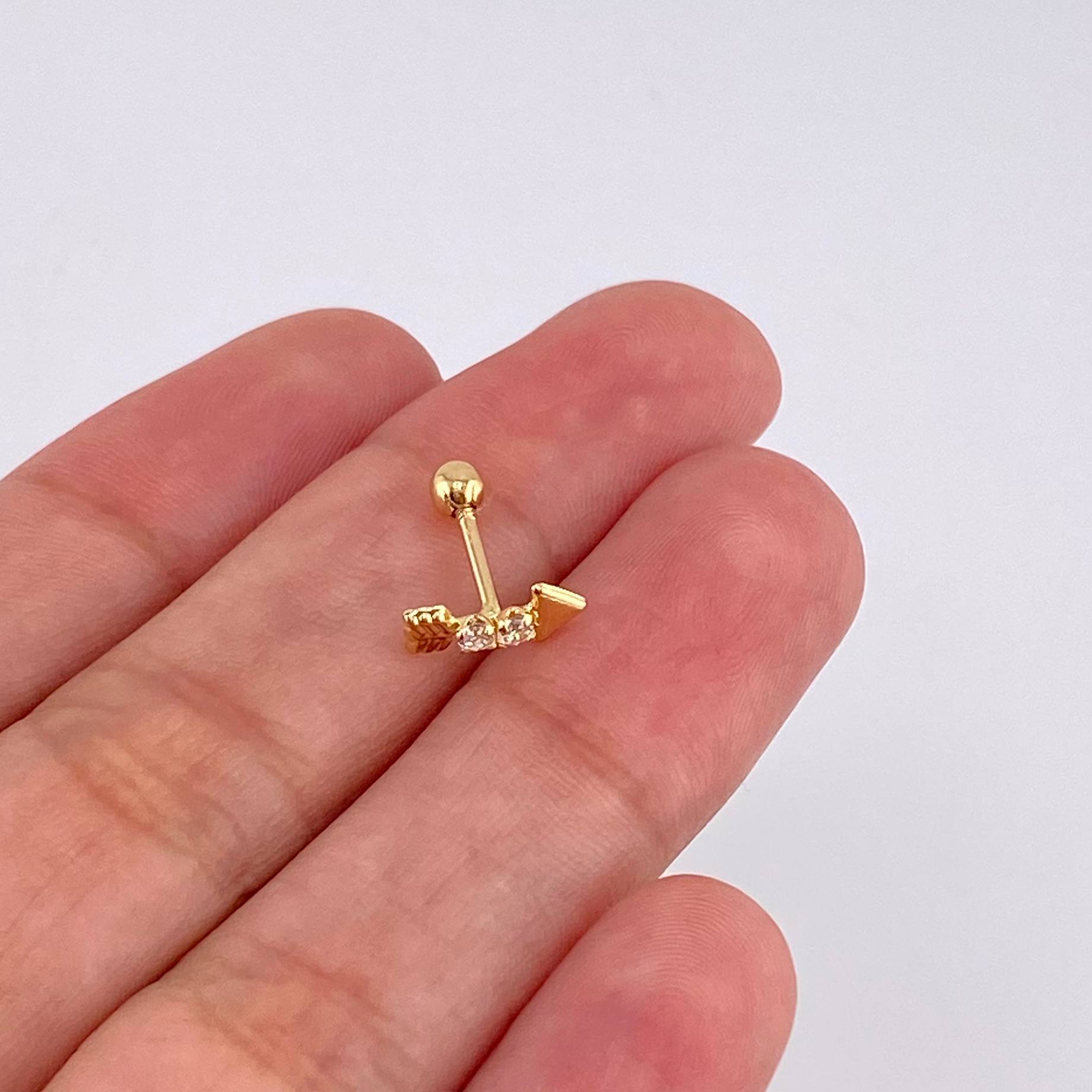 Piercing Flecha 0.35 g / 1.2 cm Oro Amarillo 18K