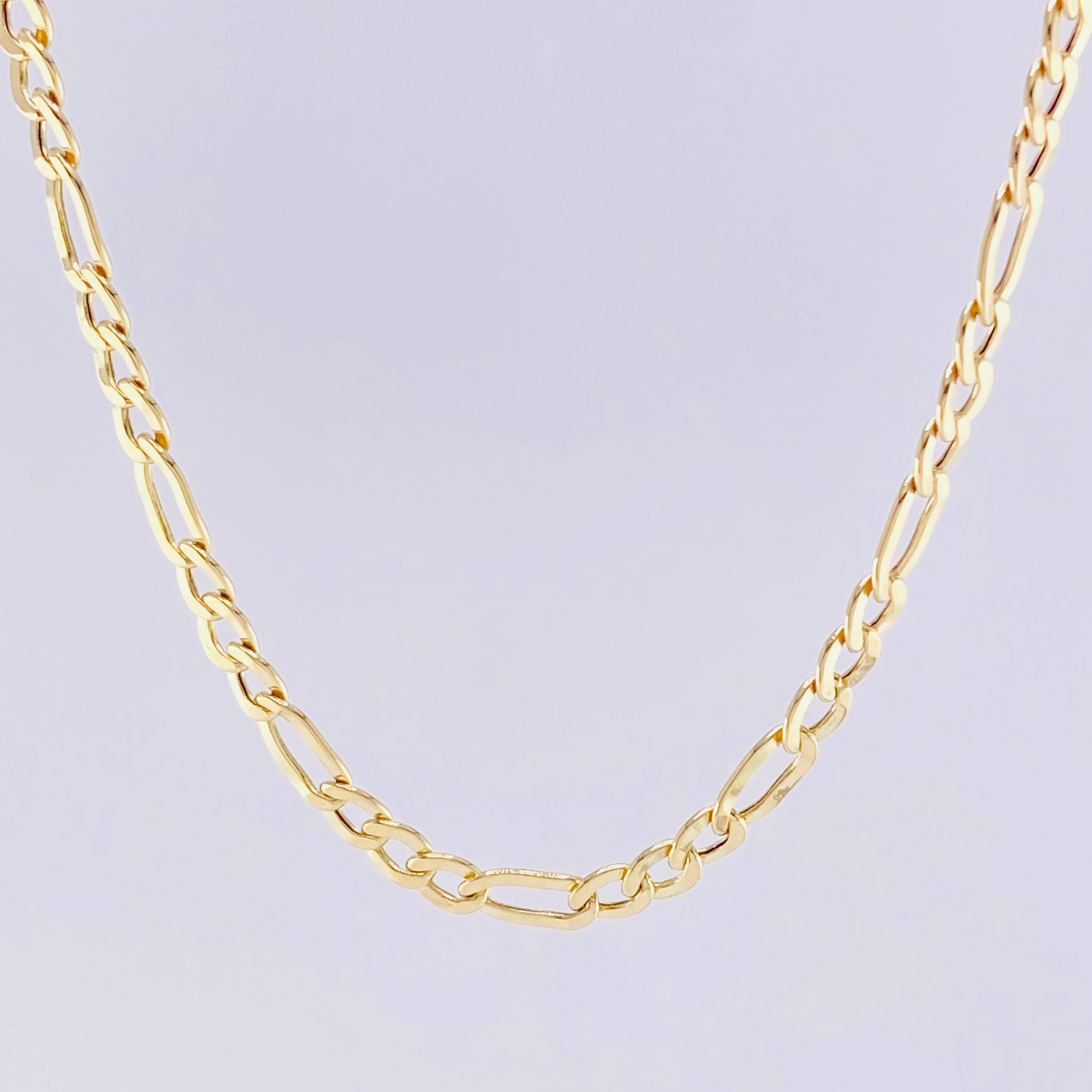 Cadena Figaro 7.7g / 60cm / 4.4mm Oro Amarillo 18K