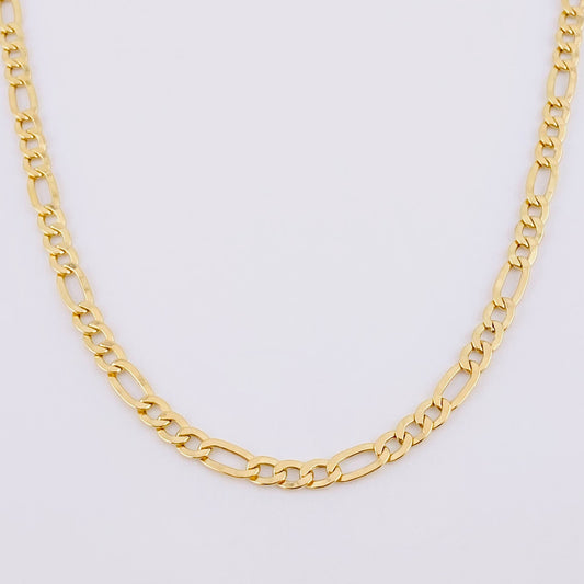 Cadena Figaro 7.7g / 60cm / 4.4mm Oro Amarillo 18K