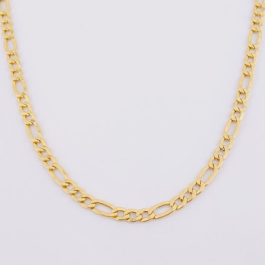 Cadena Figaro 7.4g / 60cm / 4mm Oro Amarillo 18K