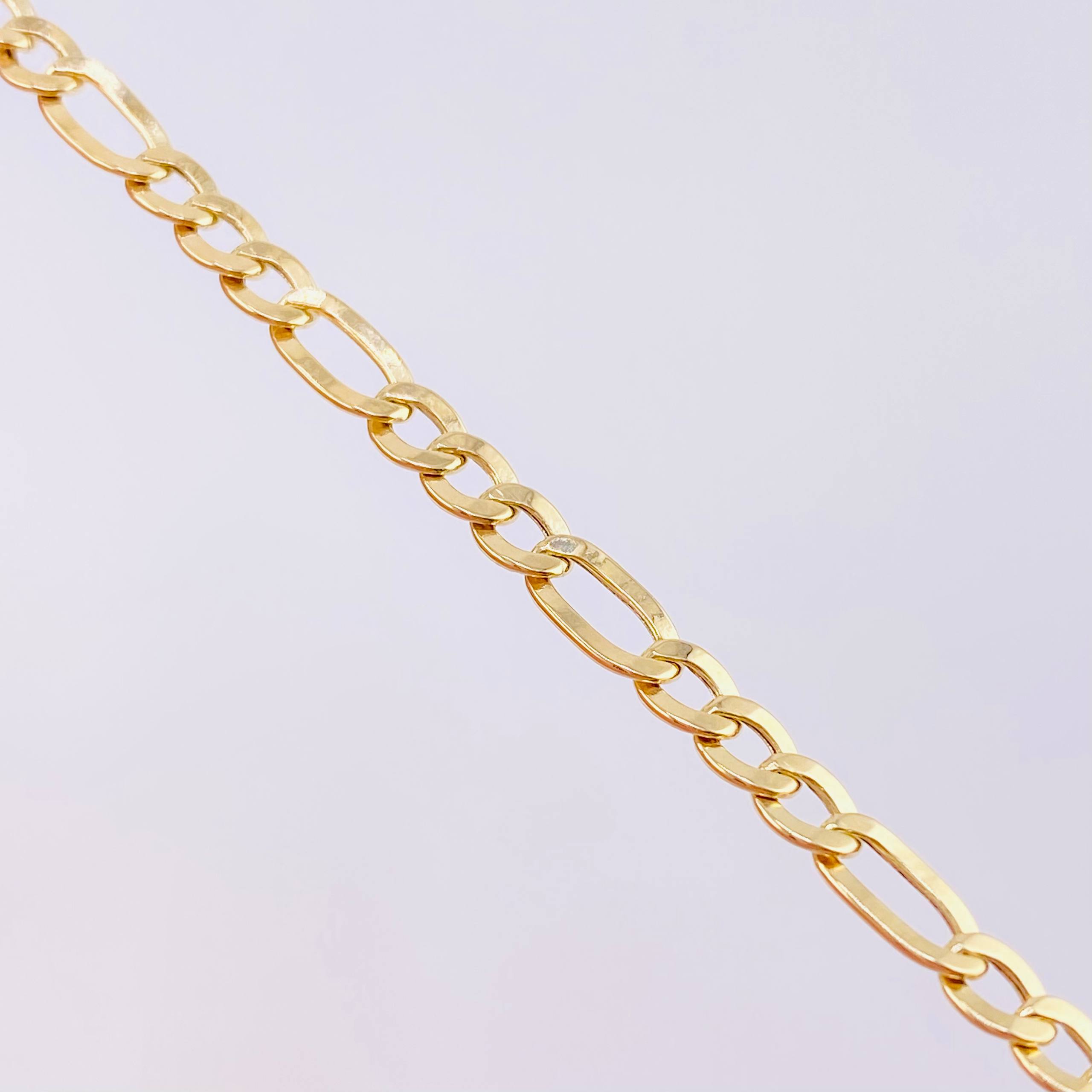 Cadena Figaro 7.7g / 60cm / 4.4mm Oro Amarillo 18K