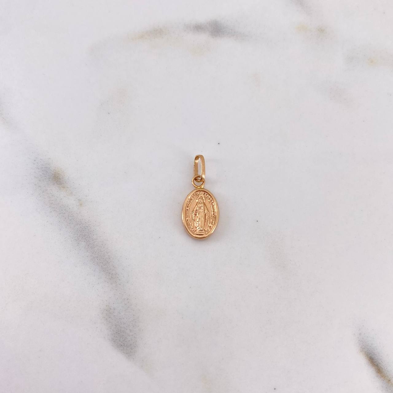 Dije Virgen Milagrosa 0.4gr / 1.6cm / Troquelado Oro Rosa 18K #