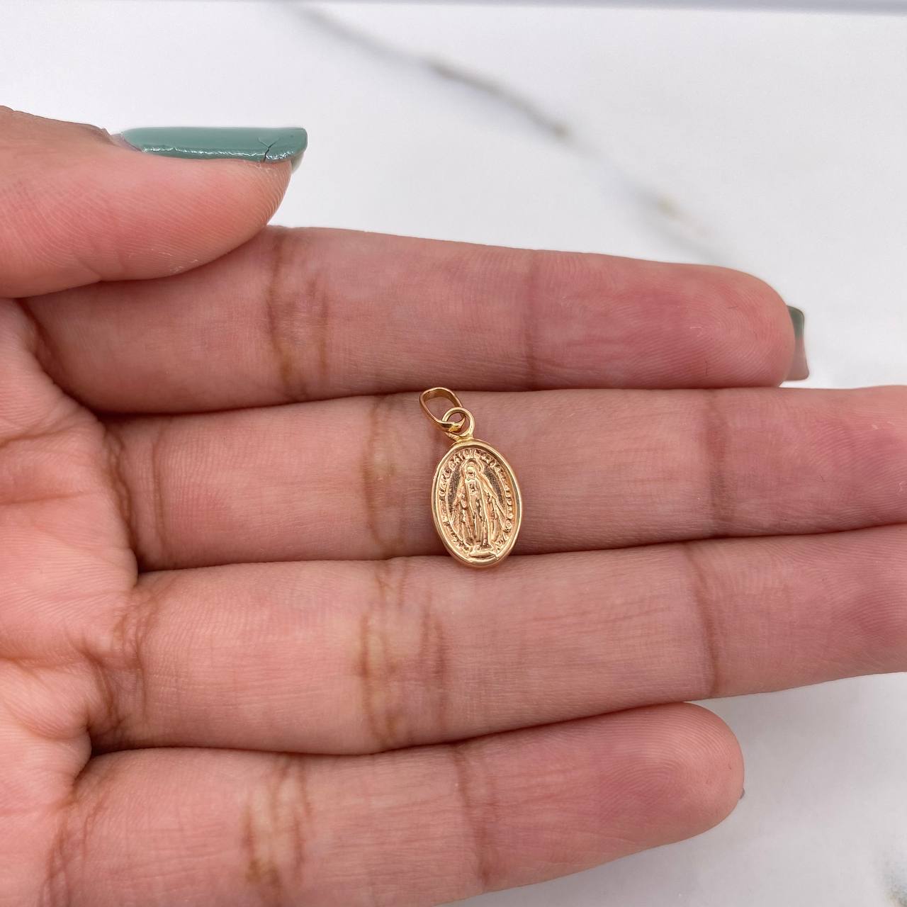 Dije Virgen Milagrosa 0.4gr / 1.6cm / Troquelado Oro Rosa 18K #