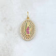 Dije Virgen Guadalupe 2.6gr / 2.6cm / Circones Blancos Fucsias Verdes Oro Amarillo 18K