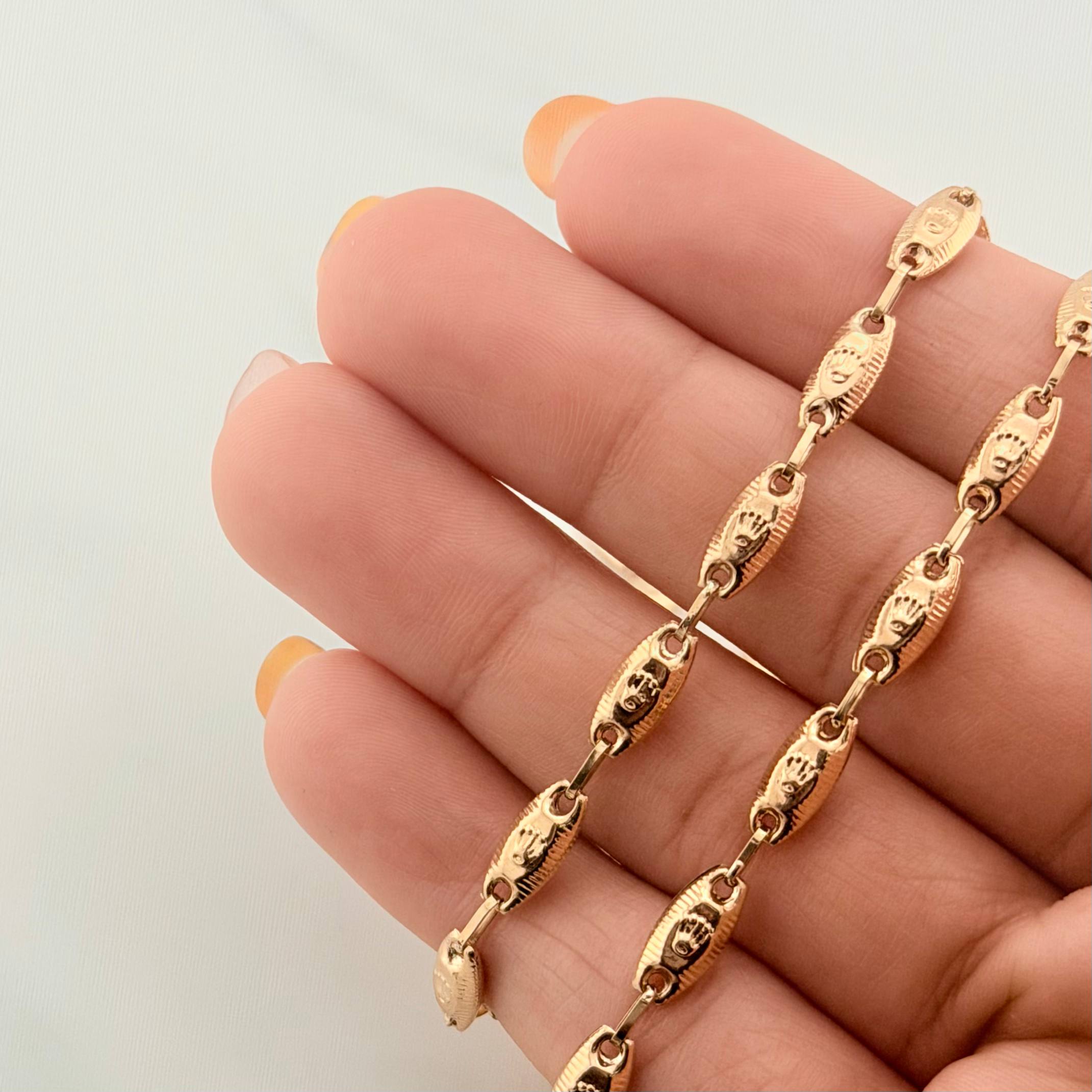 Cadena Rustico Corona 11.45 g / 61 cm / 4.38 mm Oro Amarillo 18K