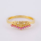 Anillo Corona Corazon 2gr / T7 / Oro Amarillo 18K