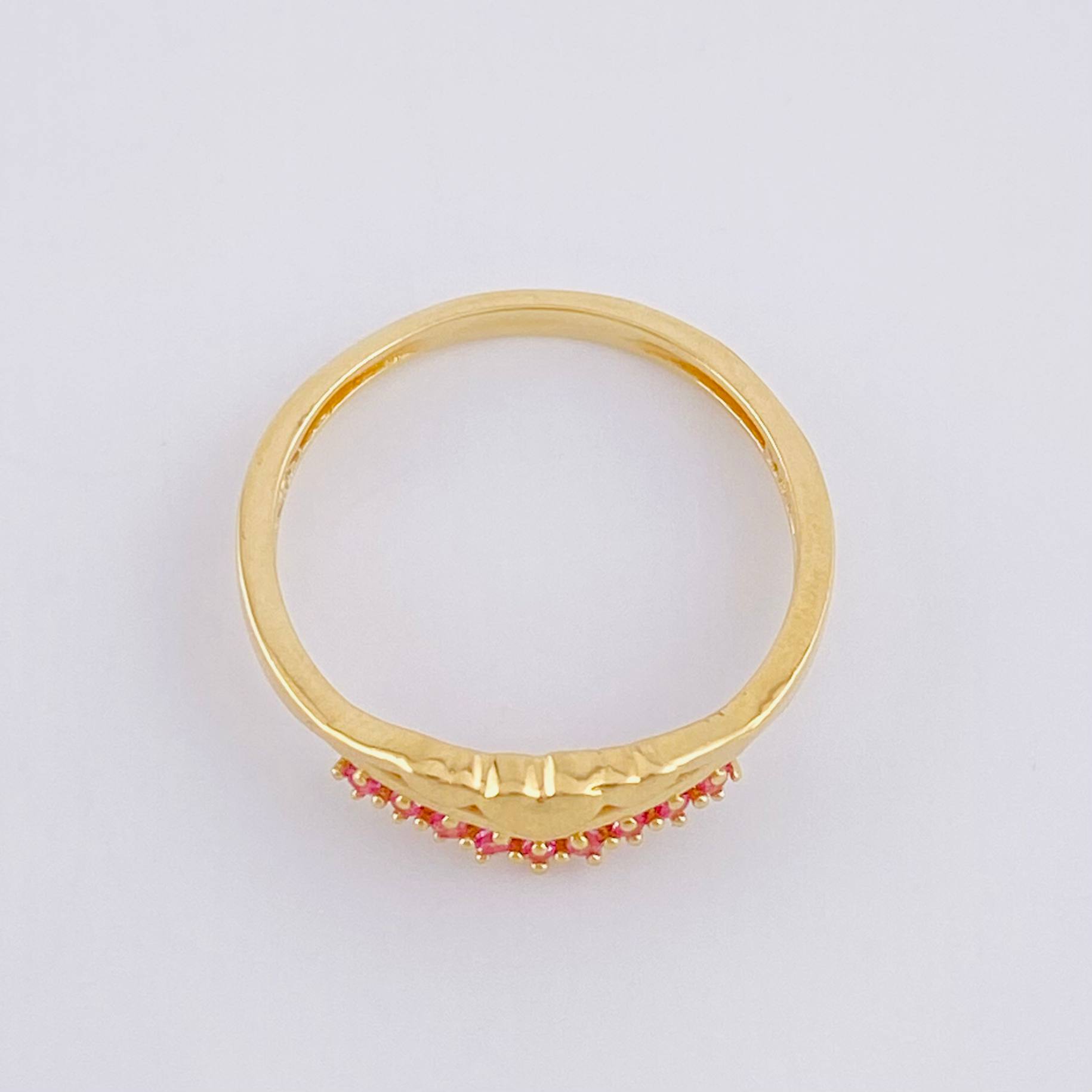 Anillo Corona Corazon 2gr / T7 / Oro Amarillo 18K