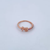 Anillo Fe 2.3gr / T7 1/4 / Circones Colores Oro Rosa 18K &