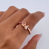 Anillo Fe 2.3gr / T7 1/4 / Circones Colores Oro Rosa 18K &