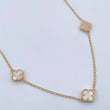 Cadena Espiga Trebol 8.3gr / 47.5cm-49.6cm / 1.3mm Nacar Blanco Oro Amarillo Nac.Esp. 18K &