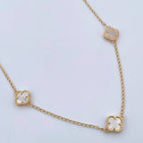 Cadena Espiga Trebol 8.3gr / 47.5cm-49.6cm / 1.3mm Nacar Blanco Oro Amarillo Nac.Esp. 18K &