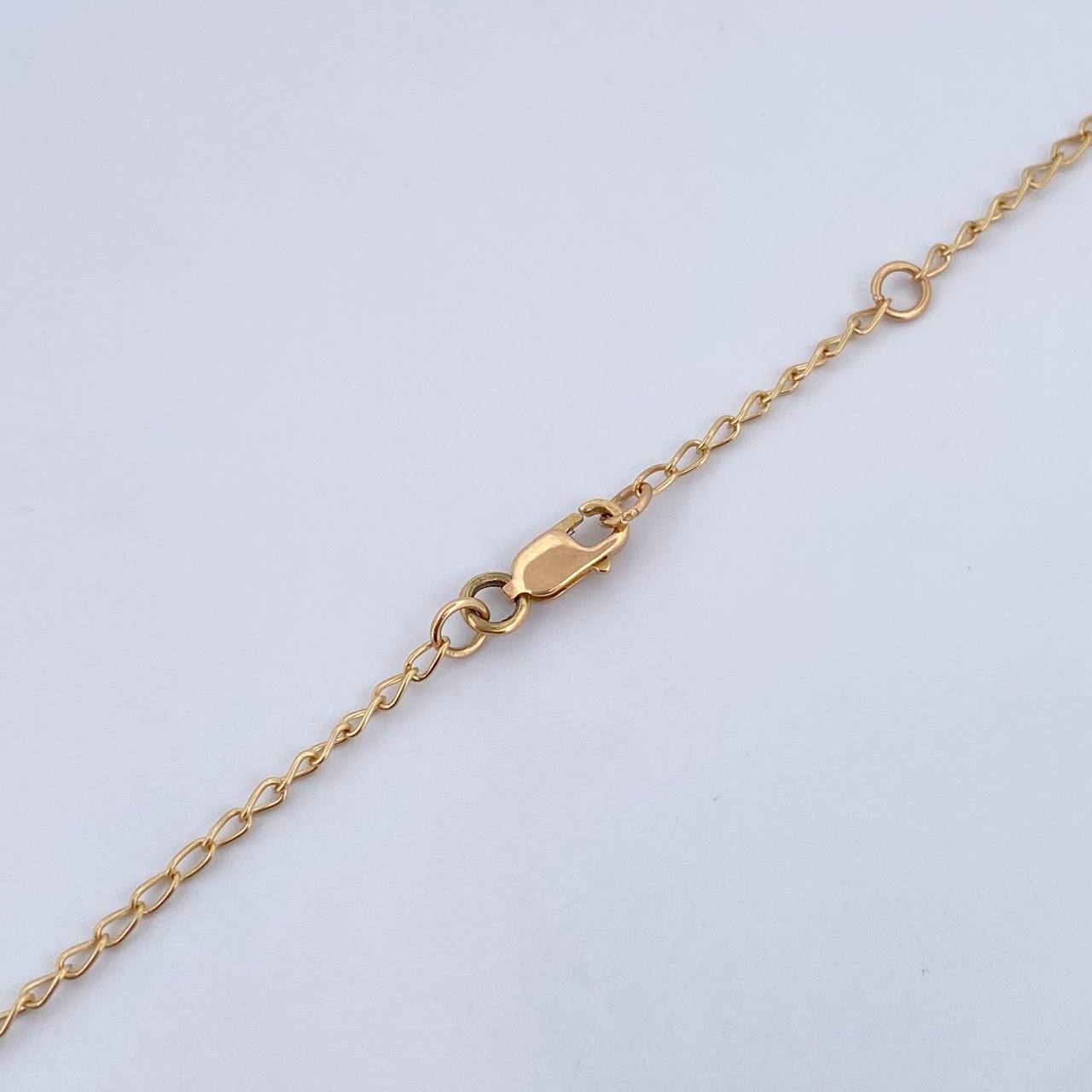 Cadena Espiga Trebol 8.3gr / 47.5cm-49.6cm / 1.3mm Nacar Blanco Oro Amarillo Nac.Esp. 18K &