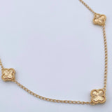 Cadena Espiga Trebol 9.15gr / 49.9cm-52.2cm / 1.2mm Diamantada Oro Amarillo Nac.Esp. 18K &