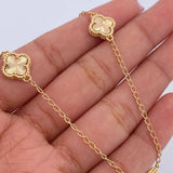 Cadena Espiga Trebol 9.15gr / 49.9cm-52.2cm / 1.2mm Diamantada Oro Amarillo Nac.Esp. 18K &