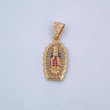 Dije Virgen Guadalupe 3gr / 3.1cm / Circones Fucsias Azules Blancos Oro Amarillo 18K &