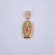 Dije Virgen Guadalupe 3gr / 3.1cm / Circones Fucsias Verdes Blancos Oro Amarillo 18K &