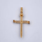Dije Cruz Clavo 3.95gr / 4.6cm / Circones Negros Dos Oros Negro Amarillo 18K &