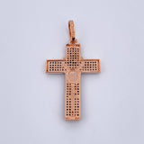 Dije Cruz Virgen Milagrosa Rosario 6.4gr / 4.8cm / Circones Negros Dos Oros Negro Rosa 18K &