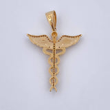 Dije Baston De Hermes 6.2gr / 4.4cm / Circones Verdes Negros Blancos Tres Oros 18K &